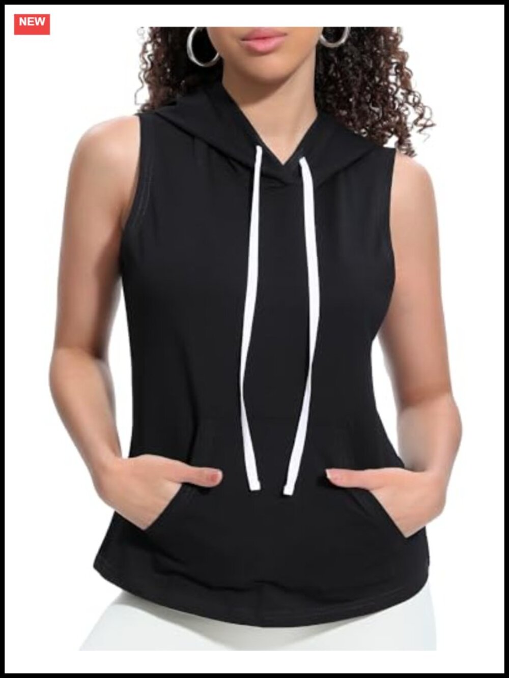Sleeveless Hooded Tank Top Pullover Lightweight Summer Athletic Fit
